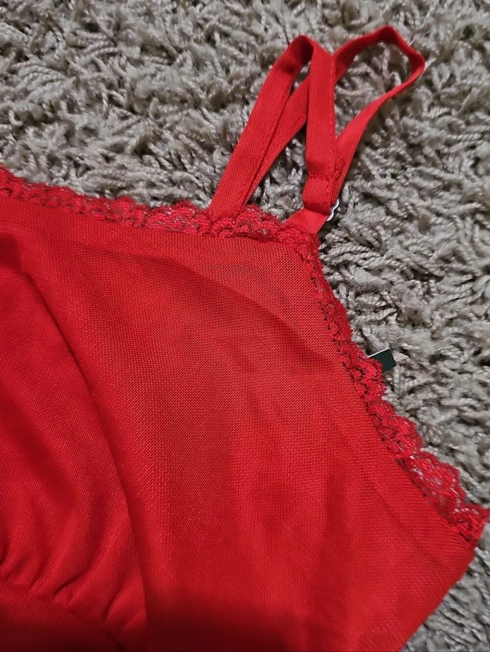 NWT Wild Fable Midi Slip Dress Mesh Red Asymmetrical Medium Knee Length - Picture 4 of 5